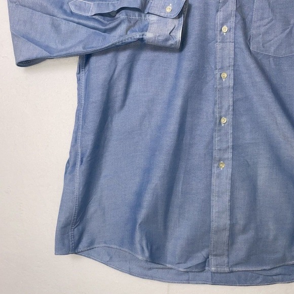 Vintage American LL Bean Men 17-35 Single Needle Tailoring Blue Button Down - Picture 5 of 14